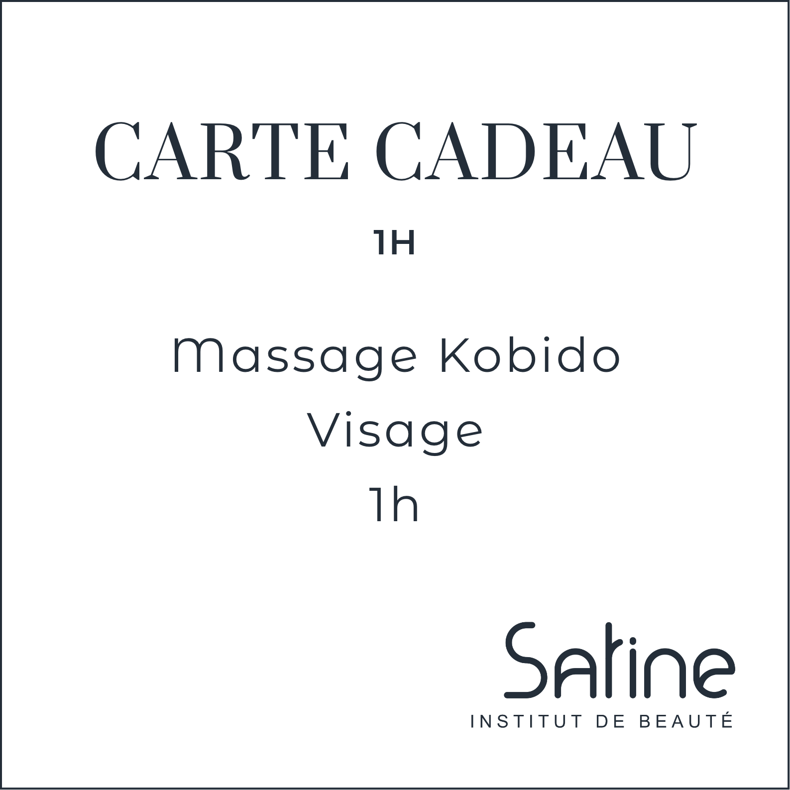 Carte Cadeau Satine Institut Massage Kobido Visage 1h